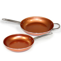 2 Set Copperwell Copper Frypan 24cm and 28cm