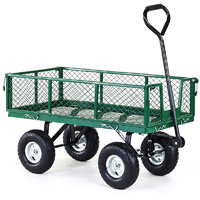 Garden Cart with Mesh Liner Lawn Folding Trolley