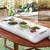 Inflatable salad bar with pump - White