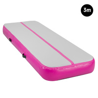 3m Airtrack Tumbling Mat Gymnastics Exercise 20cm Air Track - Pink