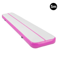 5m Airtrack Tumbling Mat Gymnastics Exercise 20cm Air Track - Pink