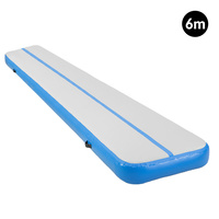 6m Airtrack Tumbling Mat Gymnastics Exercise 20cm Air Track - Blue