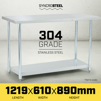 304 Stainless Steel Prep Kitchen Work Bench 1219 x 610mm