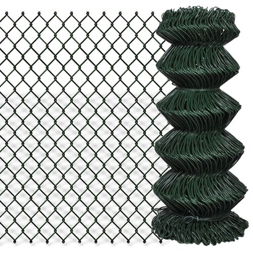Chain Link Fence Steel 0,8x25 m Green