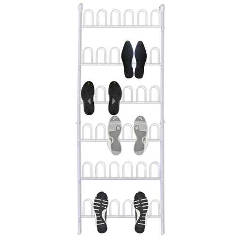 Shoe Rack for 18 Pairs of Shoes Steel White