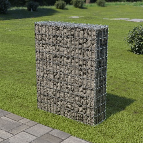 Gabion Wall with Covers Galvanised Steel 80x20x100 cm