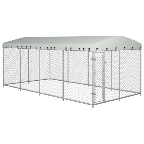 Outdoor Dog Kennel with Roof 8x4x2 m
