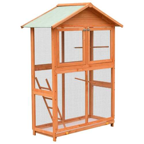 Bird Cage Solid Pine & Fir Wood 120x60x168 cm