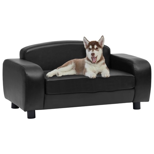 Dog Sofa Black 80x50x40 cm Faux Leather