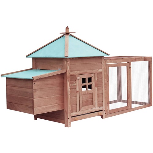 Chicken Coop with Nest Box Mocha 193x68x104 cm Solid Firwood