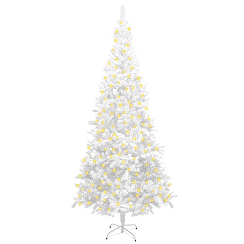 Artificial Christmas Tree with LEDs L 240 cm White