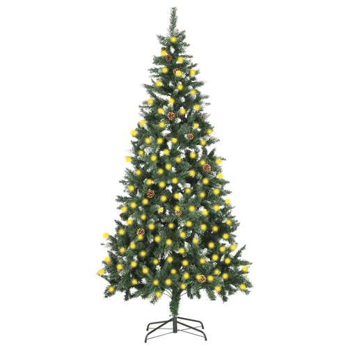 Artificial Christmas Tree with LEDs&Pine Cones 210 cm