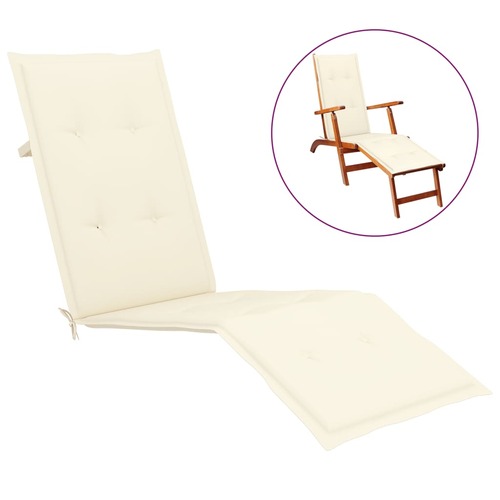 Deck Chair Cushion Cream (75+105)x50x4 cm