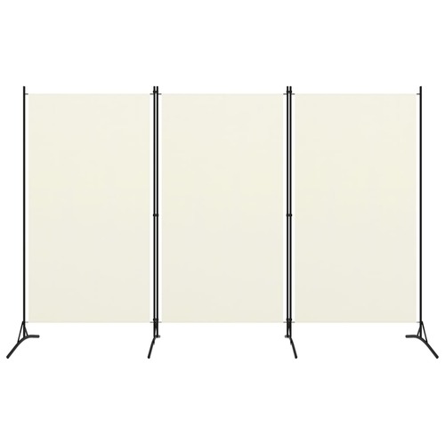 3-Panel Room Divider Cream White 260x180 cm