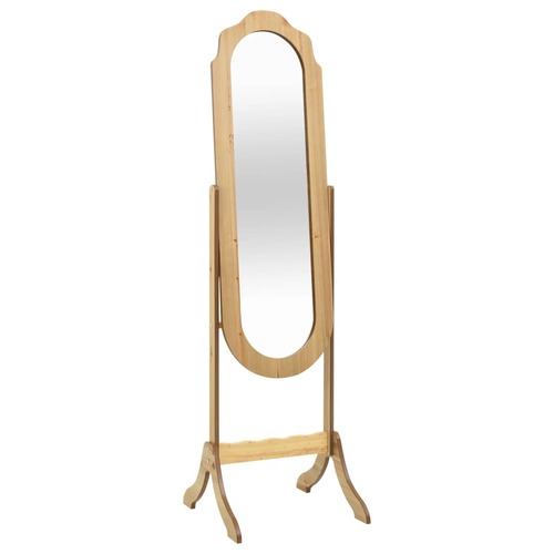Free Standing Mirror Light Wood 46x48x164 cm