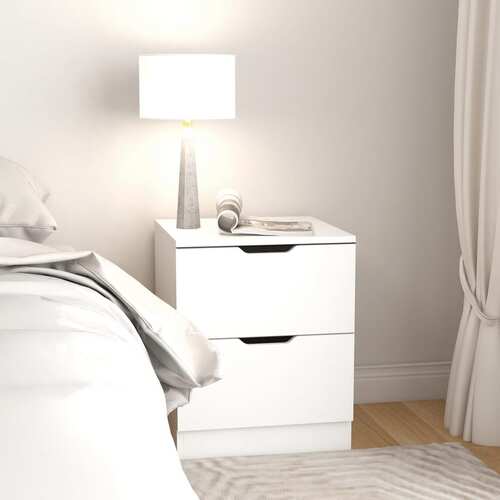 Bedside Cabinet White 40x40x50 cm Chipboard