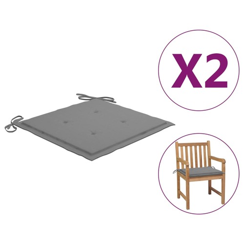 idaXL Garden Chair Cushions 2 pcs Grey 50x50x4 cm