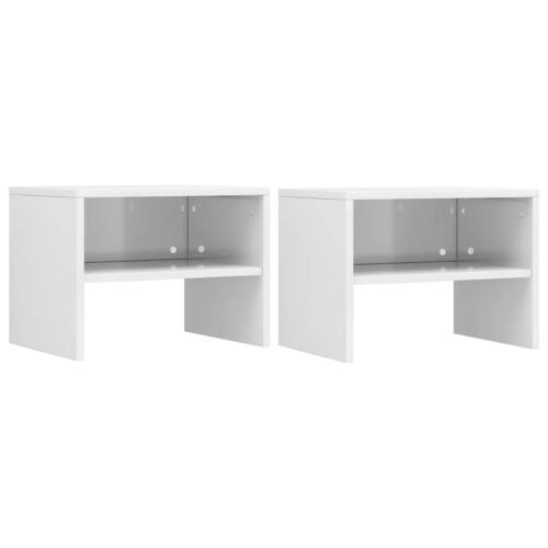 Bedside Cabinets 2 pcs High Gloss White 40x30x30 cm Chipboard