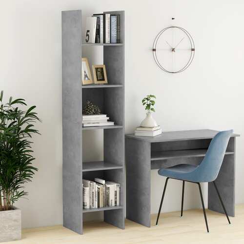 Book Cabinet Concrete Grey 40x35x180 cm Chipboard