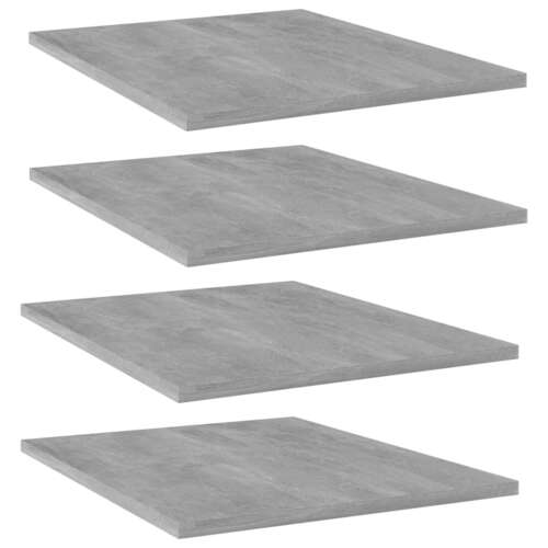 Bookshelf Boards 4 pcs Concrete Grey 40x50x1.5 cm Chipboard