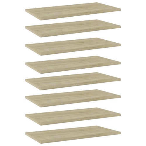 Bookshelf Boards 8 pcs Sonoma Oak 60x30x1.5 cm Chipboard