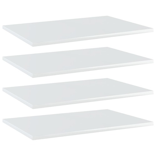 Bookshelf Boards 4 pcs High Gloss White 60x40x1.5 cm Chipboard