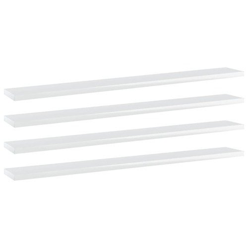 Bookshelf Boards 4 pcs High Gloss White 80x10x1.5 cm Chipboard
