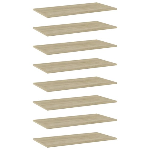 Bookshelf Boards 8 pcs Sonoma Oak 80x40x1.5 cm Chipboard