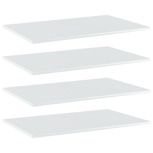 Bookshelf Boards 4 pcs High Gloss White 80x50x1.5 cm Chipboard