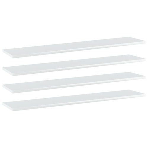 Bookshelf Boards 4 pcs High Gloss White 100x20x1.5 cm Chipboard