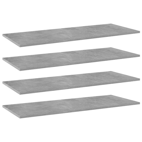 Bookshelf Boards 4 pcs Concrete Grey 100x40x1.5 cm Chipboard