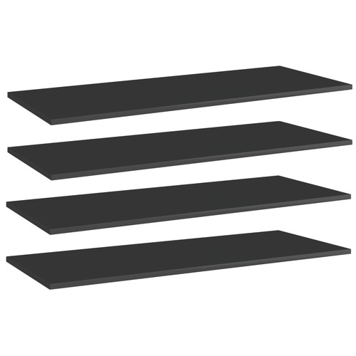 Bookshelf Boards 4 pcs High Gloss Black 100x40x1.5 cm Chipboard