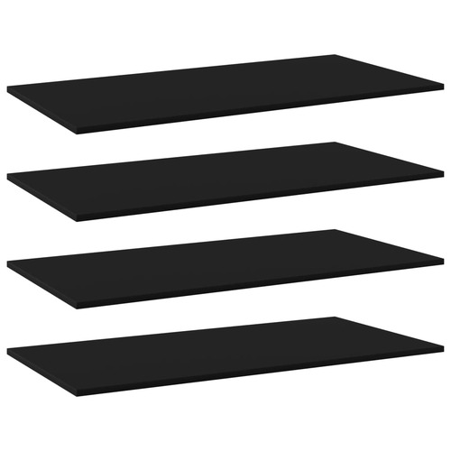 Bookshelf Boards 4 pcs Black 100x50x1.5 cm Chipboard