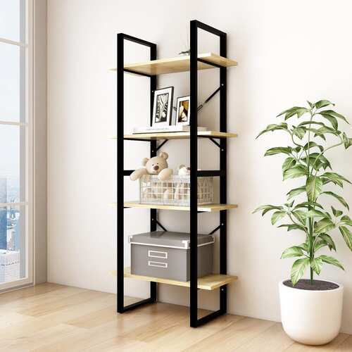 4-Tier Book Cabinet 60x30x140 cm Solid Pine Wood