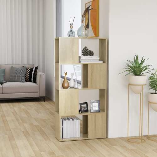 Book Cabinet Room Divider Sonoma Oak 60x24x124.5 cm Chipboard