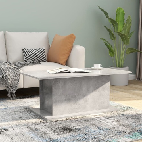 Coffee Table Concrete Grey 102x55.5x40 cm Chipboard
