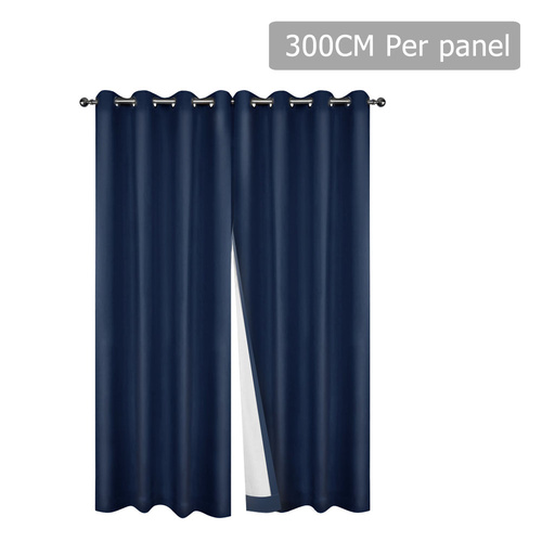 Art Queen 2 Panel 300 x 230cm Eyelet Blockout Curtains - Navy