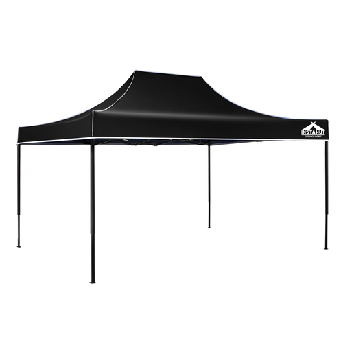 Instahut Gazebo Pop Up Marquee 3x4.5m Outdoor Tent Folding Wedding Gazebos Black