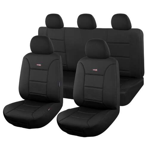 Seat Covers for NISSAN NAVARA SL, ST, ST-X, PRO-4X DUAL CAB 12/2020-ON SHARKSKIN Elite Black