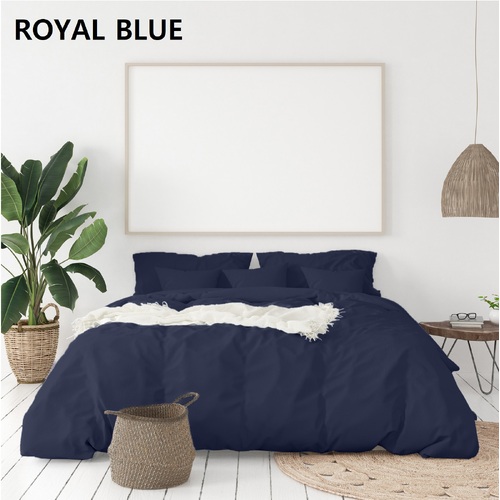 Balmain 1000 Thread Count Hotel Grade Bamboo Cotton Quilt Cover Pillowcases Set - King - Royal Blue