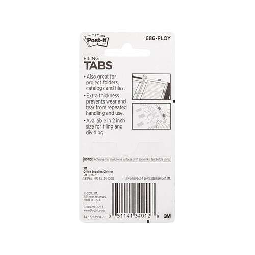 POST-IT Tab 686-PLOY 50x38 Pack of 4 Bx6