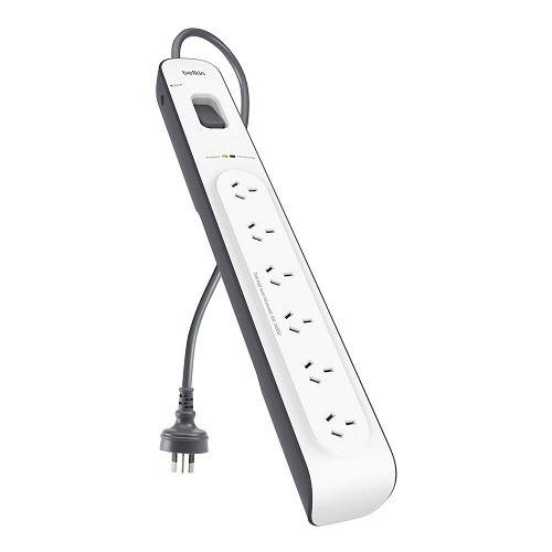 BELKIN 6 - Oulet Surge Protection Strip with 2M Power Cord - White/Grey