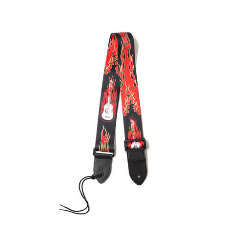 Freedom Guitar Strap Red Guitar Design Electric Acoustic Buckle GSTRAP3-HT13