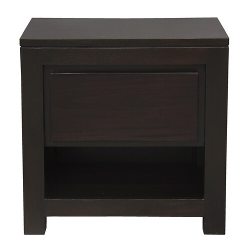 Ivy 1 Drawer Bedside Table (Chocolate)
