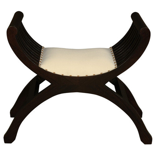 Single Seater Upholstered Stool (Chocolate)