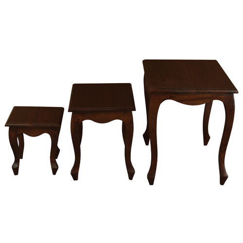 Queen Ann Nest of Table Set of 3 (Mahogany)