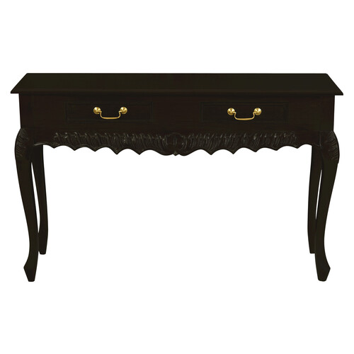 Seine 2 Drawer  Carved Sofa Table (Chocolate)