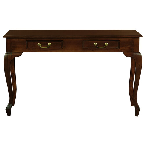 Queen Ann 2 Drawer Sofa Table (Mahogany)