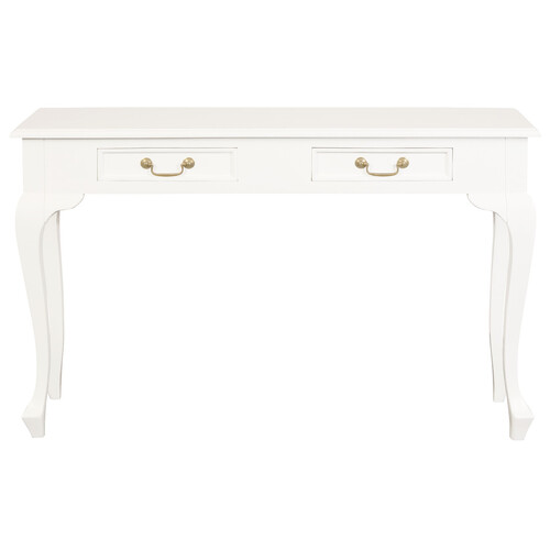 Queen Ann 2 Drawer Sofa Table (White)