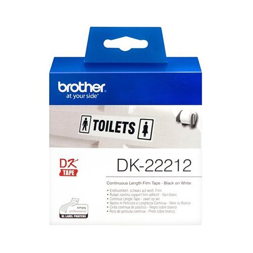 Brother DK22212 Continuous Length Paper Label Tape 62mm x 15.24m - for use in Brother Printer